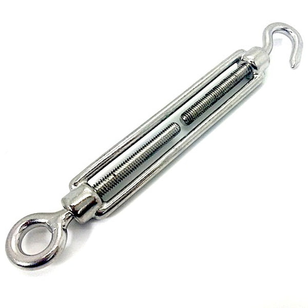 Stainless Steel Open Body Turnbuckles - Straining Screw - Hook and Eye -  AISI 316