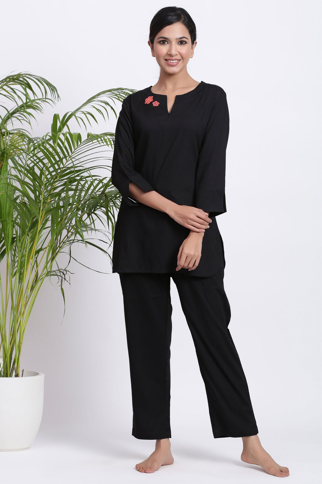 Ethos Craft Casual Wear Ladies Black Kurti With Pant Suit at Rs 582 in Delhi