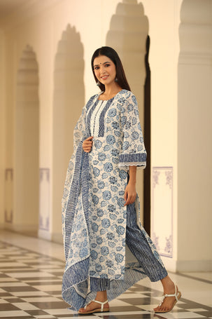 Shop for Oorja Cotton Kurta Palazzo Set - Gillori