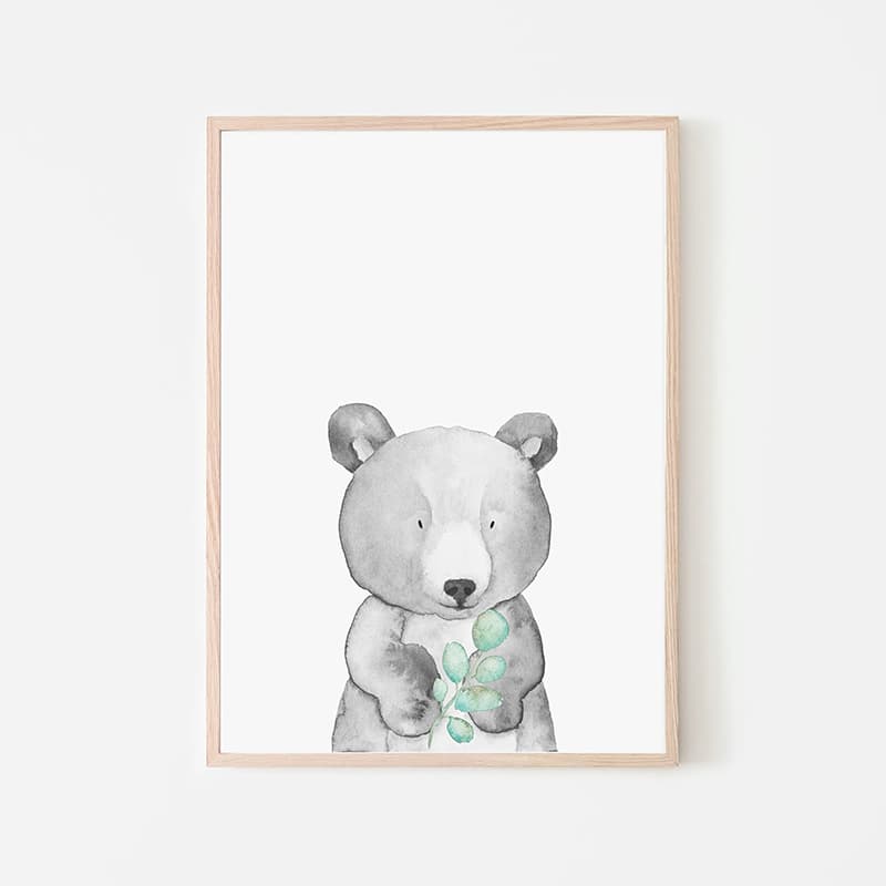 Woodland Animals Blue - Bear | Free UK Shipping