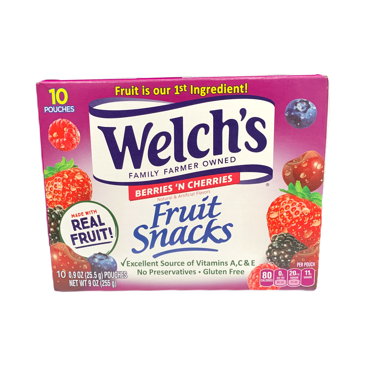 Welchs Berries N Cherries Fruit Snacks 255g 2875