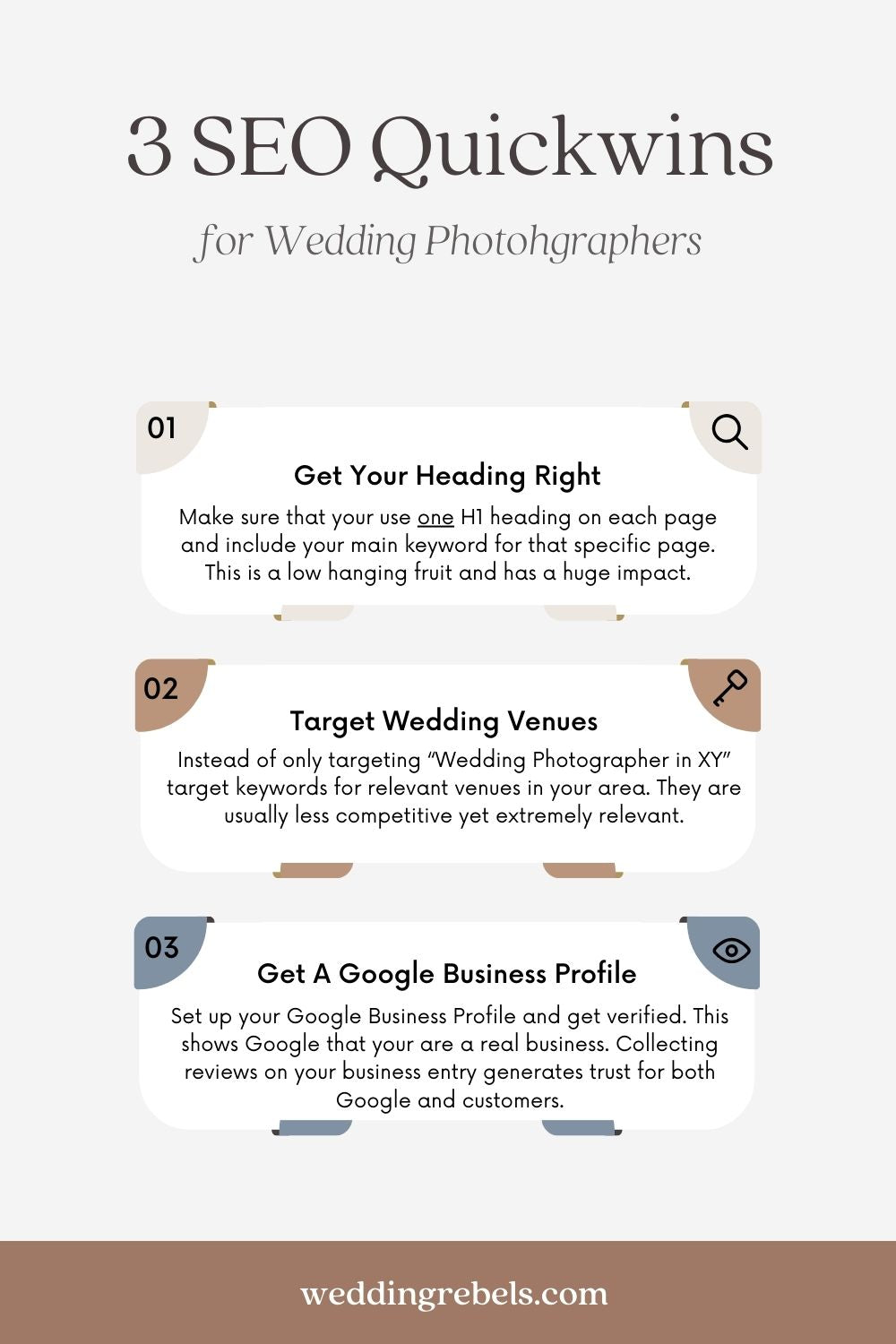 SEO Quick-wins for Wedding Photographers