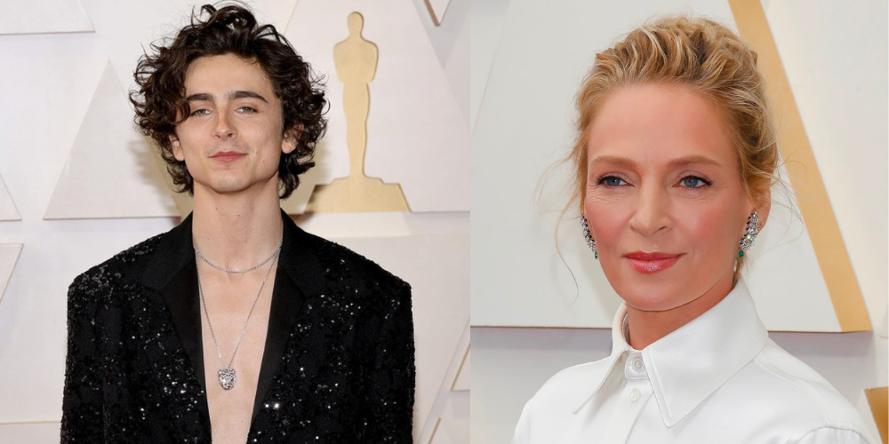 Timothée Chalamet Uma Thurman2022-OSCARS-JEWELLERY