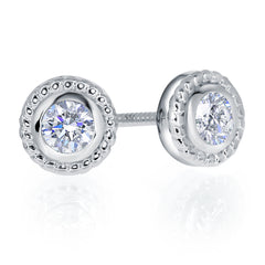 Dotted Halo Bezel Set Studs