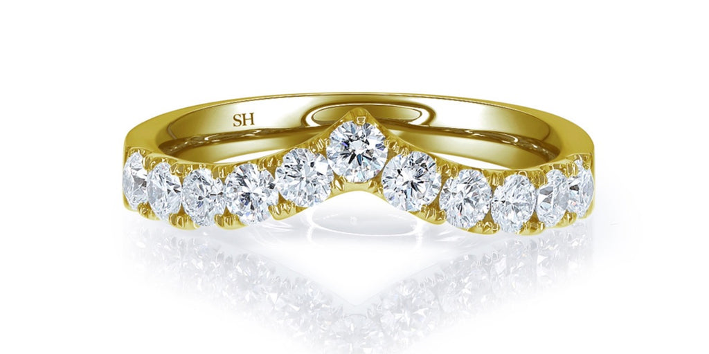 18k Yellow gold wedding band