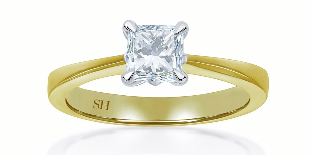 18k Yellow gold engagement ring