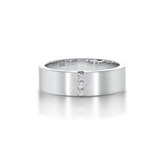 Men's satin finish channel set diamond wedding band (6.2mm)