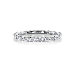 Thin pavé set women's diamond eternity wedding band (1.6mm)