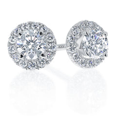 Classic round halo earrings (GIA cert Diamonds) SH Jewellery Melbourne