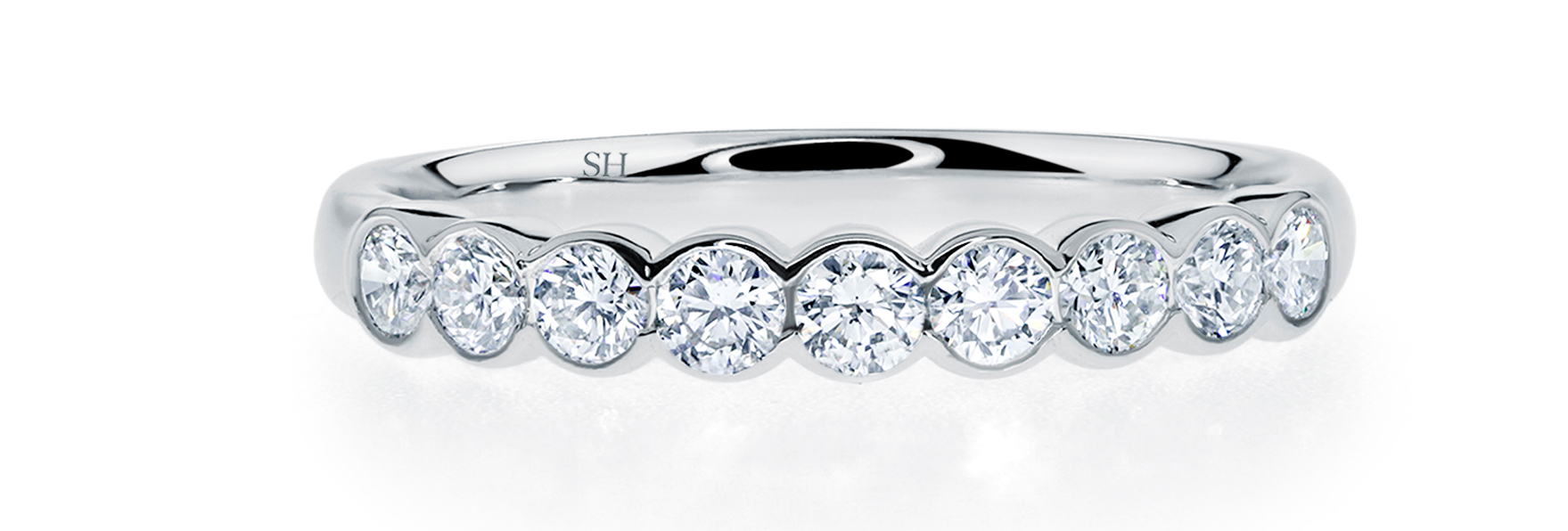 Modern Half-Bezel Set Diamond Band