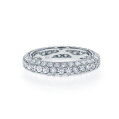 Full eternity medium 3-row pave set diamond band