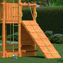 Load image into Gallery viewer, Activer Teak colored playground with picnic table
