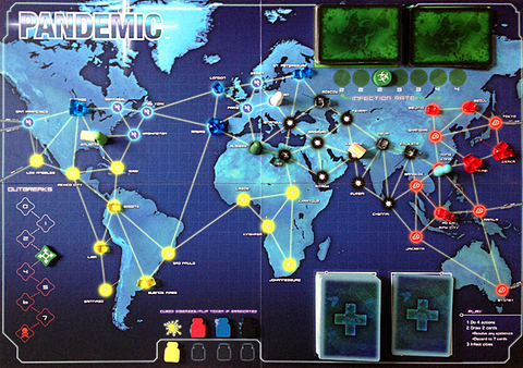 Pandemic map board - buy the game now from Rules of Play!