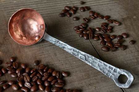 Hammered Copper 1oz Coffee Scoop Measuring Spoon - 8”