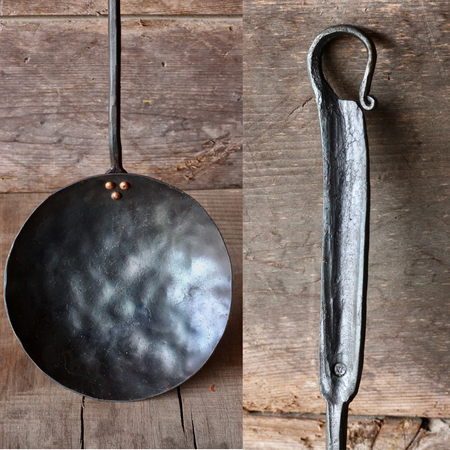 Hand Forged Iron Folding Pan - Portable Camping Accessory - MedieWorld