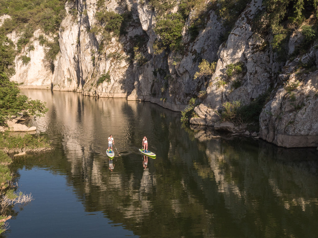 6 inch thick touring SUP on a river