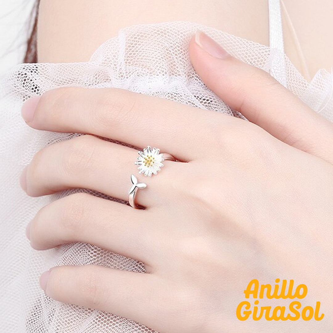 Anillo Girasol™ Anillo de plata 925 abierto con forma de margarita, ta –  MYPELIX