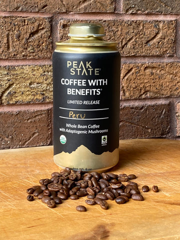 Peak State's Limited Release Peru Coffee Bean Can.