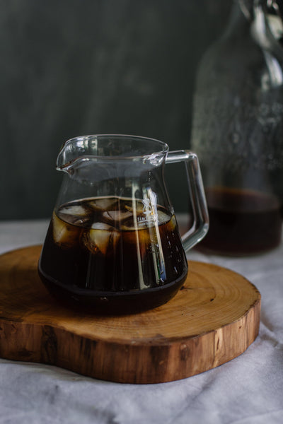 Pitcher of cold brew coffee.