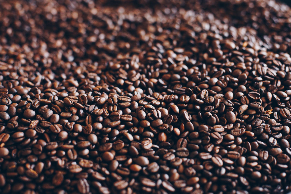 Close-up of roasted coffee beans.