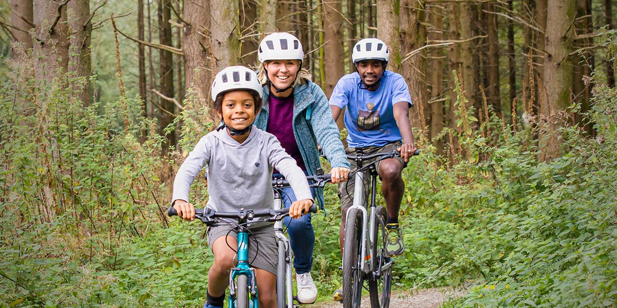 Kid riding balance bike