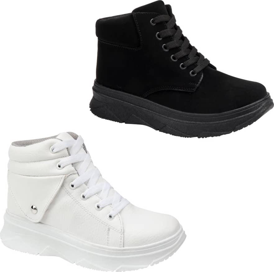 Kit 2 pares bota casual urbano blanco/negro Urban Shoes mod –