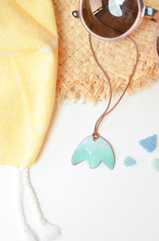 Turquoise Enamel necklace for a tropical vacation