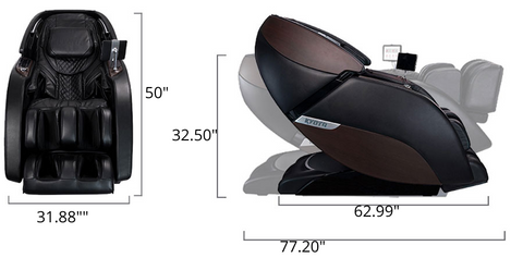 Kyota Nokori M980 Syner-D Massage Chair  measurements