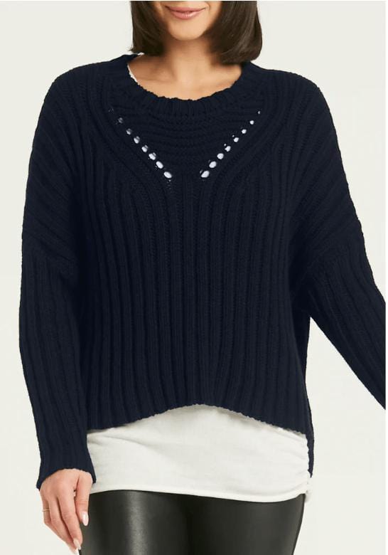 Alashan Cotton Cashmere Banded Stripe Crewneck Sweater