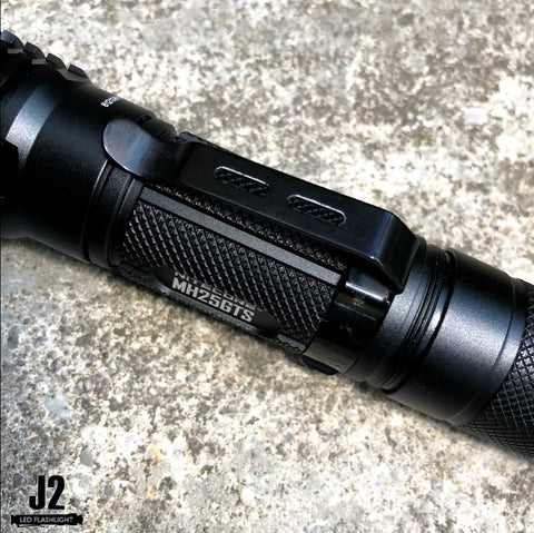 Clip of the Nitecore MH25GTS high performance dual fuel tactical flashlight