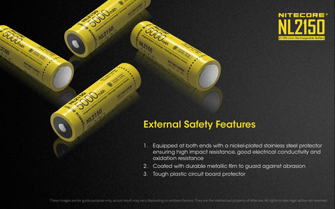 Nitecore NL2150 External Safety Features