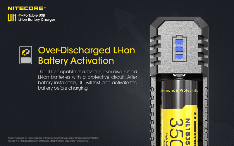 Nitecore UI1 One Slot Portable USB Battery Charger
