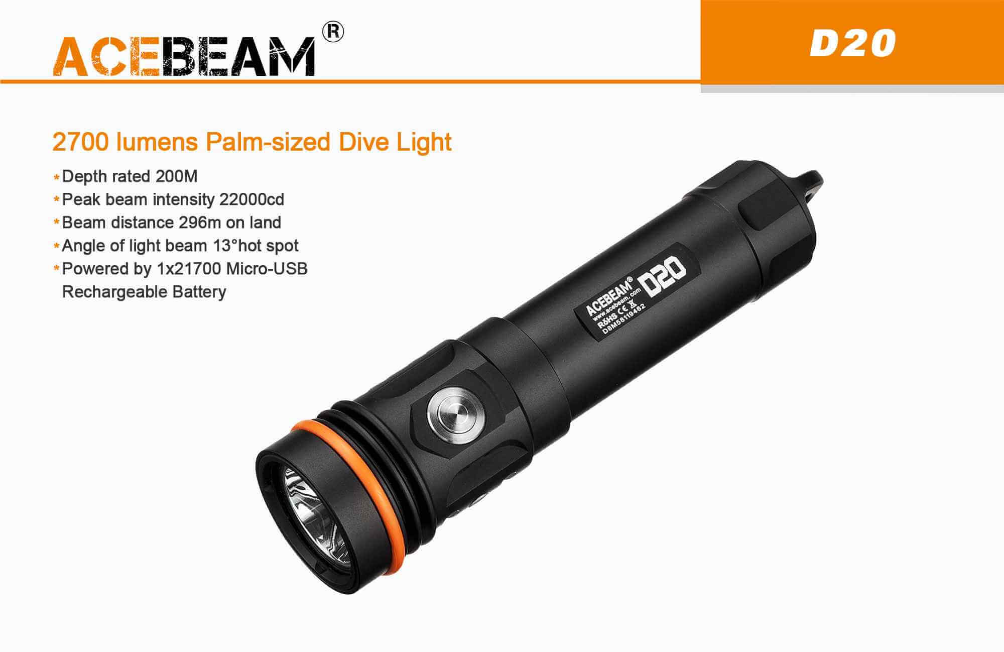 Diving light showcase - Acebeam D20