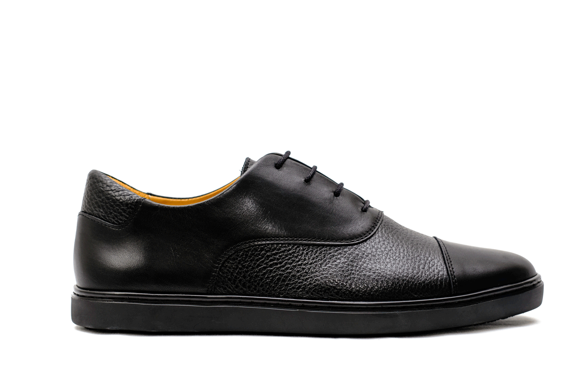 The Oxford Sneaker | Pebbled Black 