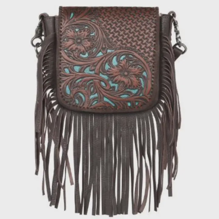 Picture of Montana Western Tooled Cross Body Bag (black)