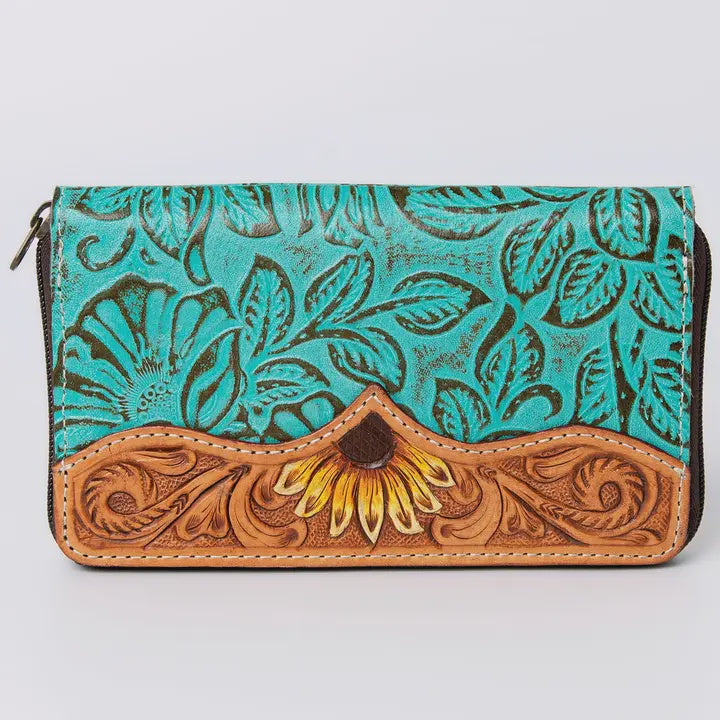 Picture of Hand Tooled Sunflower Wallet
