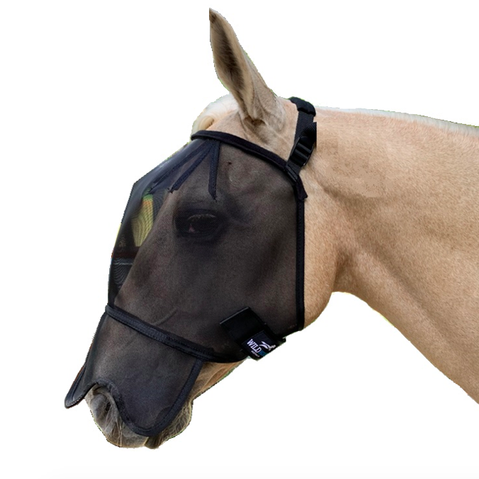 Picture of WIld Horse Black Mesh Fly Veil with Mesh Nose - FV2