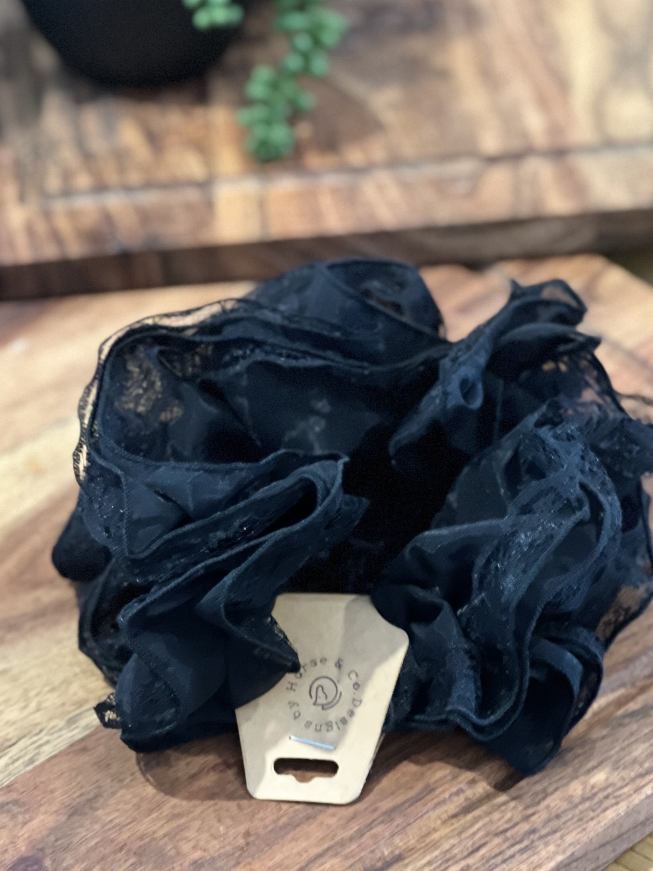 Picture of Large Black Lace Scrunchie