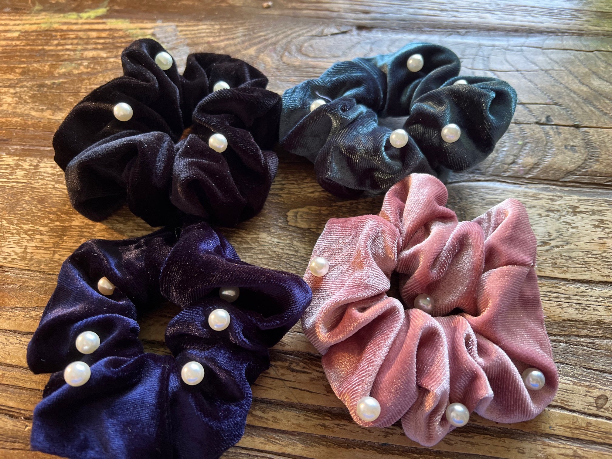 Picture of Designs by Horse & Co Velvet and Pearl Scrunchie