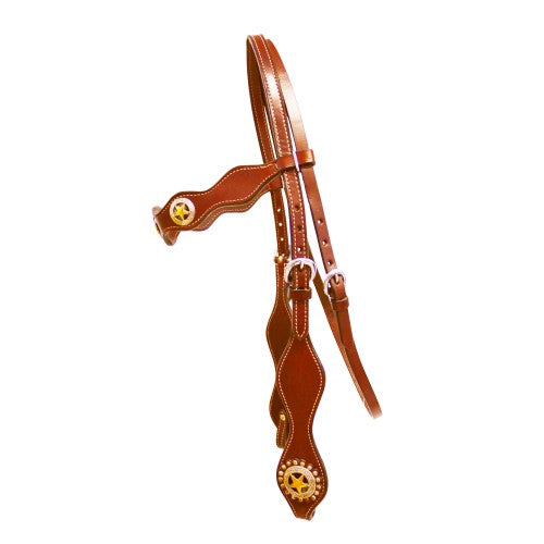 Picture of Texas-Tack Texas Star Scalloped Headstall Tan