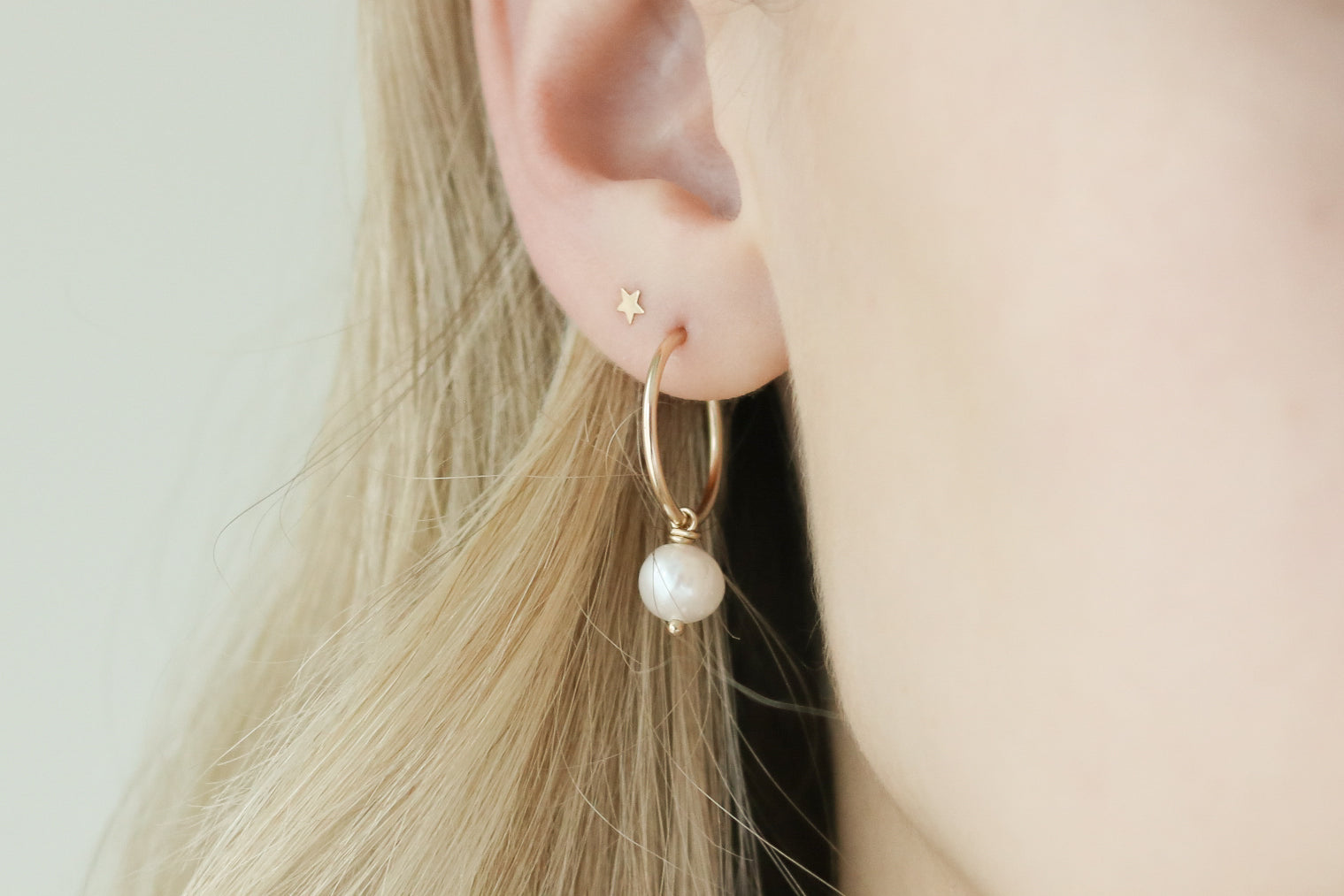 Classic Drop Pearl Hoop Earrings