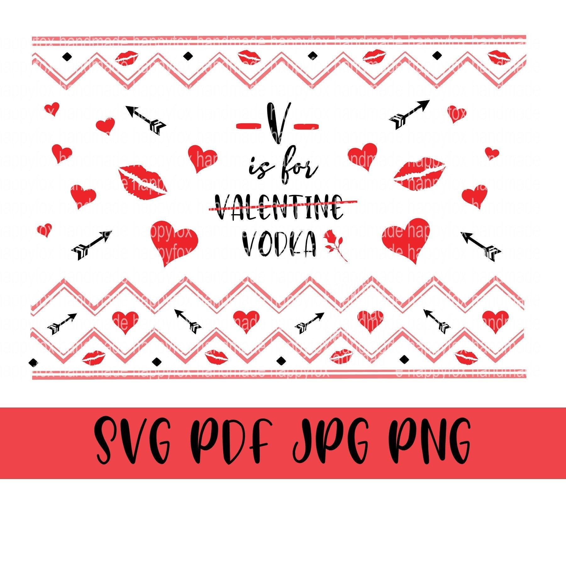 SVG/Waterslide/Sublimation Valentine's Day Pattern Fair Isle V is for –  Happyfox Supply Co
