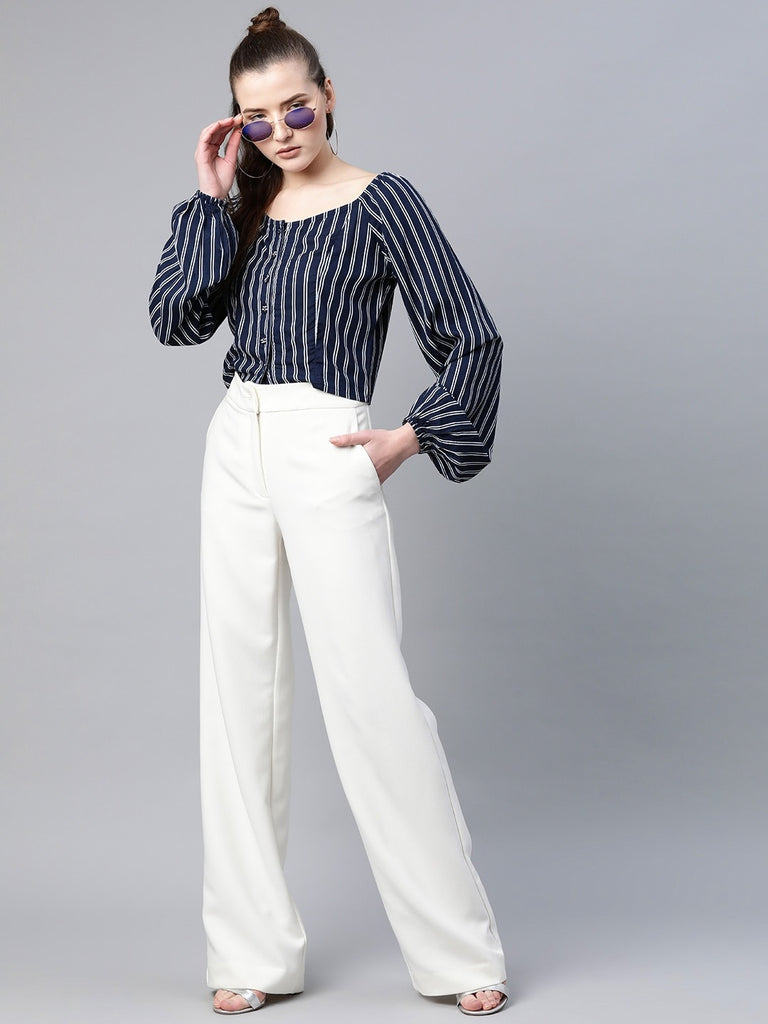 Buy Black Trousers & Pants for Women by Popnetic Online | Ajio.com