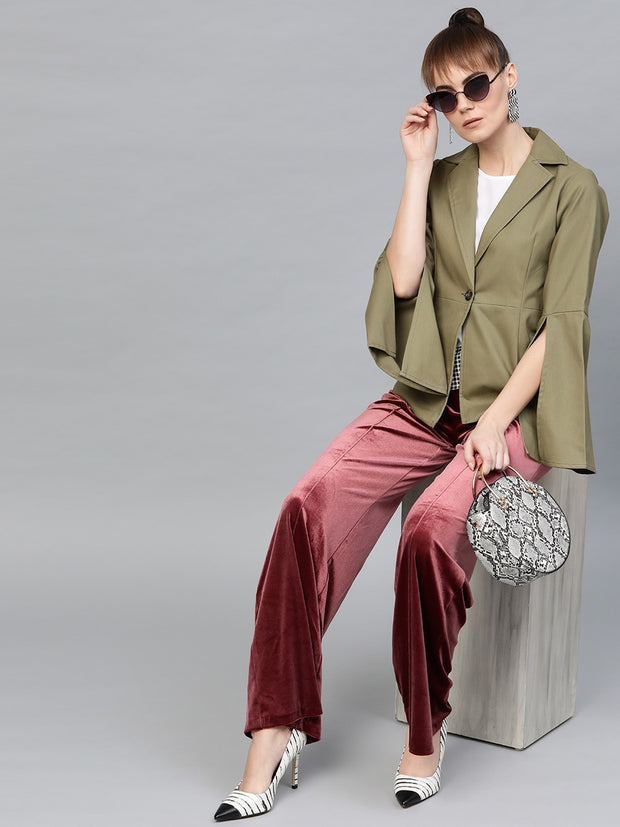 Buy Olive Trousers & Pants for Women by Popnetic Online