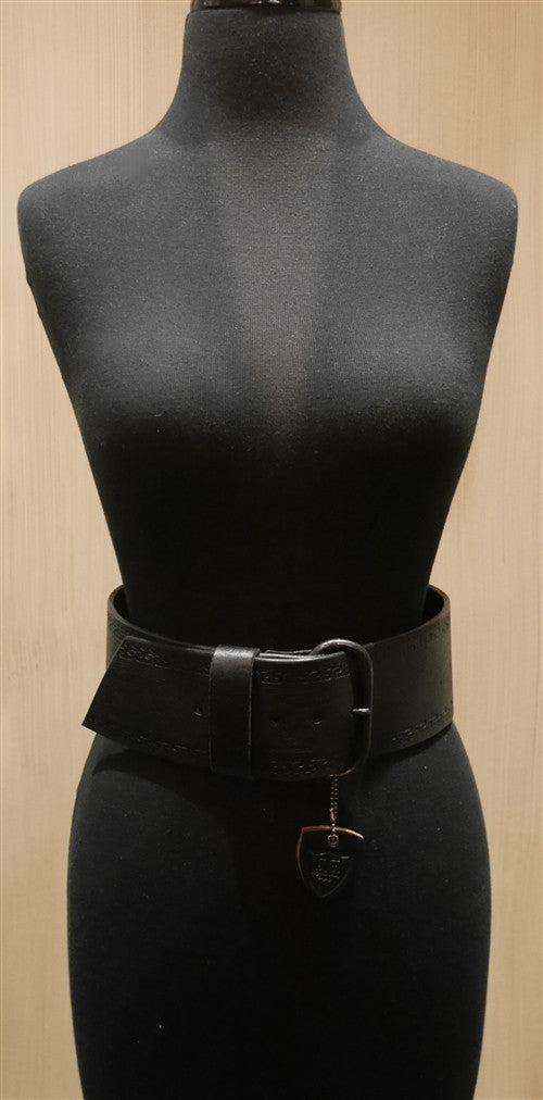 Ronald Pineau Ronald Pineau, black leather belt with golden zipper