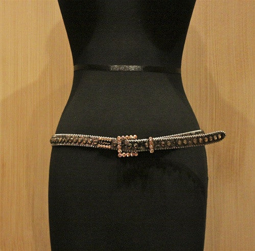 B.B Simon Gold/Gold Crystal Belt