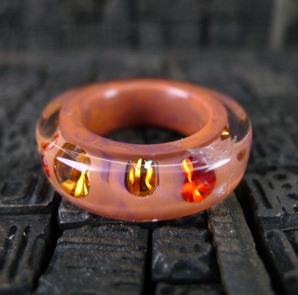 Luc Kieffer Peach Resin Bubble Ring