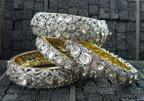 lorraine schwartz oxidized 18k bangle bracelet diamond silver gold