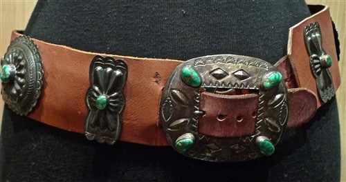 Old Navajo Sterling Silver Belt