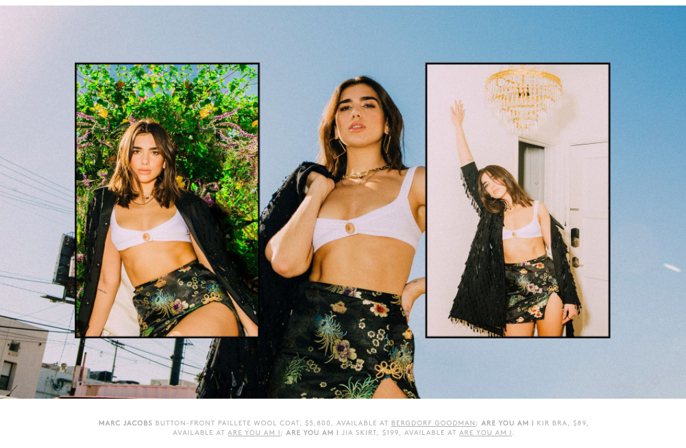 Dua Lipa in the Kir Bra and Jia Skirt for Refinery 29 - Are You Am I
